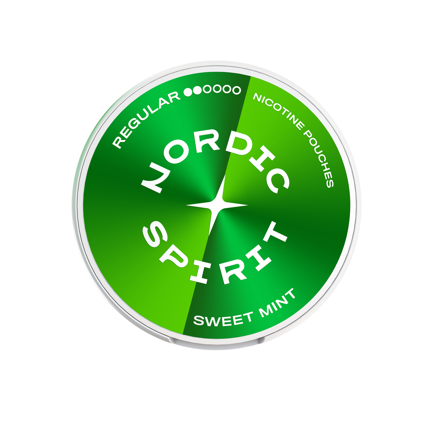 Deckelansicht einer grünen Nordic Spirit Dose mit Geschmacksrichtung Sweet Mint.