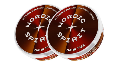 Zwei Dosen Nordic Spirit „Dark Fizz“ Nikotinbeutel (Strong)