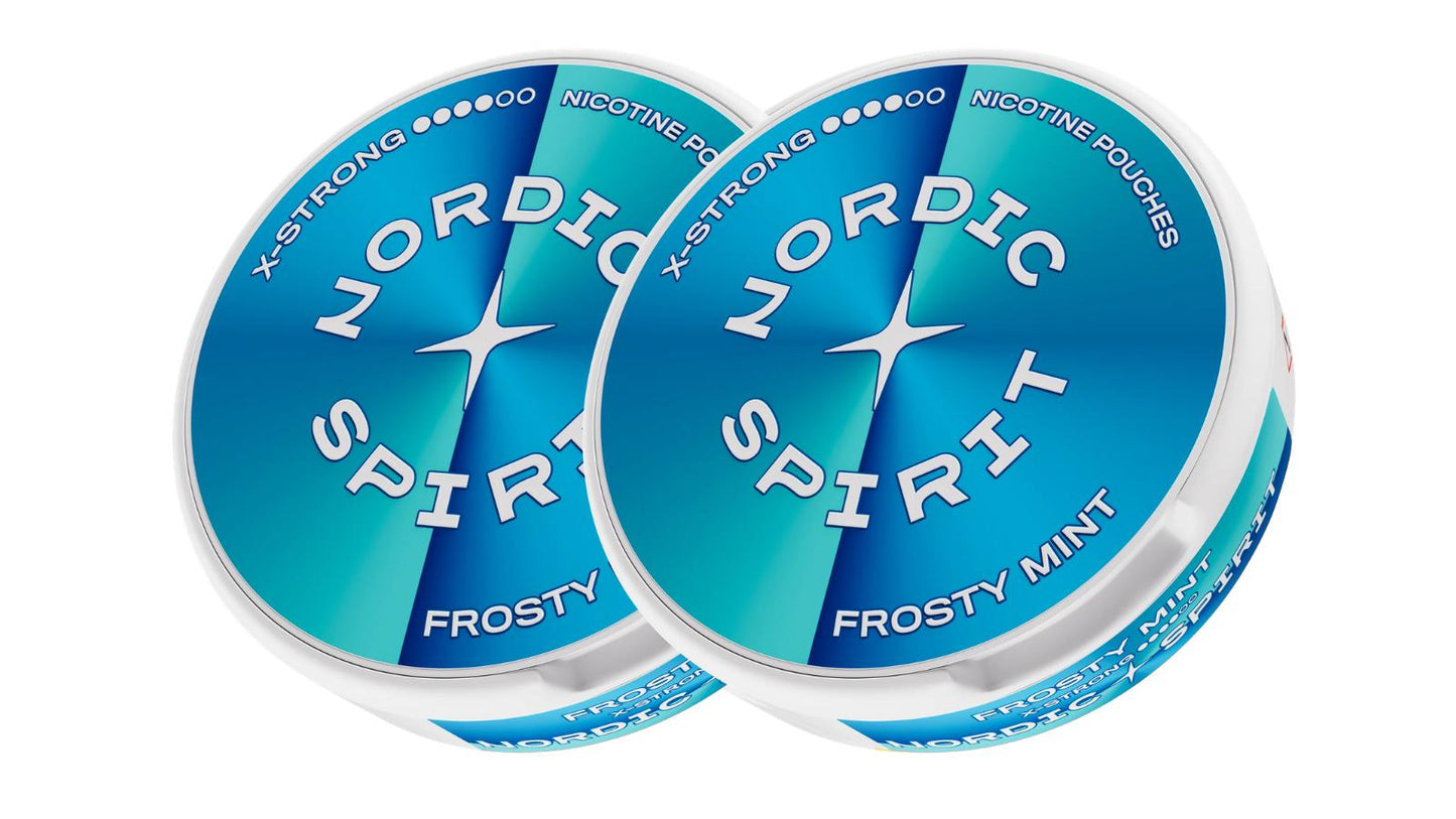 Zwei Dosen Nordic Spirit „Frosty Mint“ Nikotinbeutel (X-Strong)