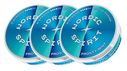 Drei Dosen Nordic Spirit „Frosty Mint“ Nikotinbeutel (X-Strong)