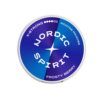 Deckelansicht einer Nordic Spirit Dose mit Farbverlauf in Blau und Lila und Geschmacksrichtung Frosty Berry.