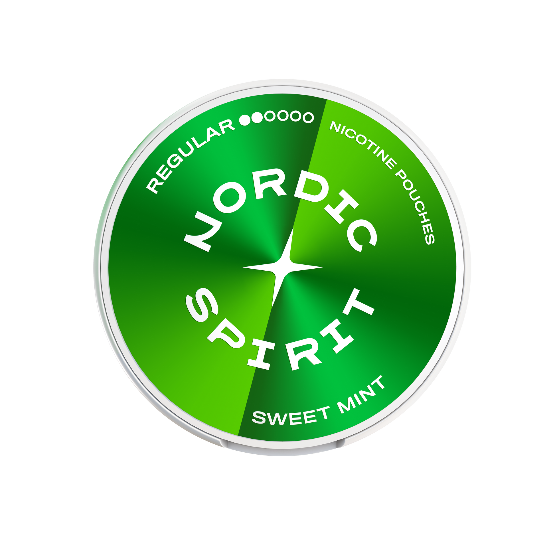 Deckelansicht einer grünen Nordic Spirit Dose mit Geschmacksrichtung Sweet Mint.