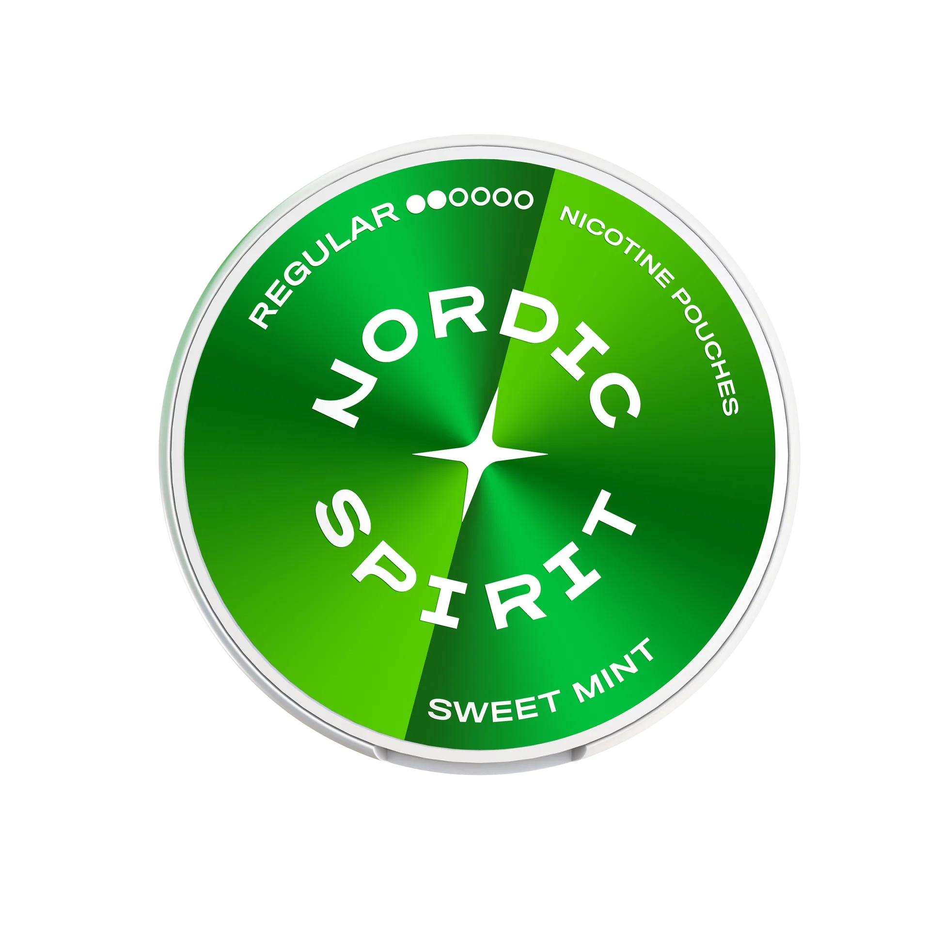 Deckelansicht einer grünen Nordic Spirit Dose mit Geschmacksrichtung Sweet Mint.