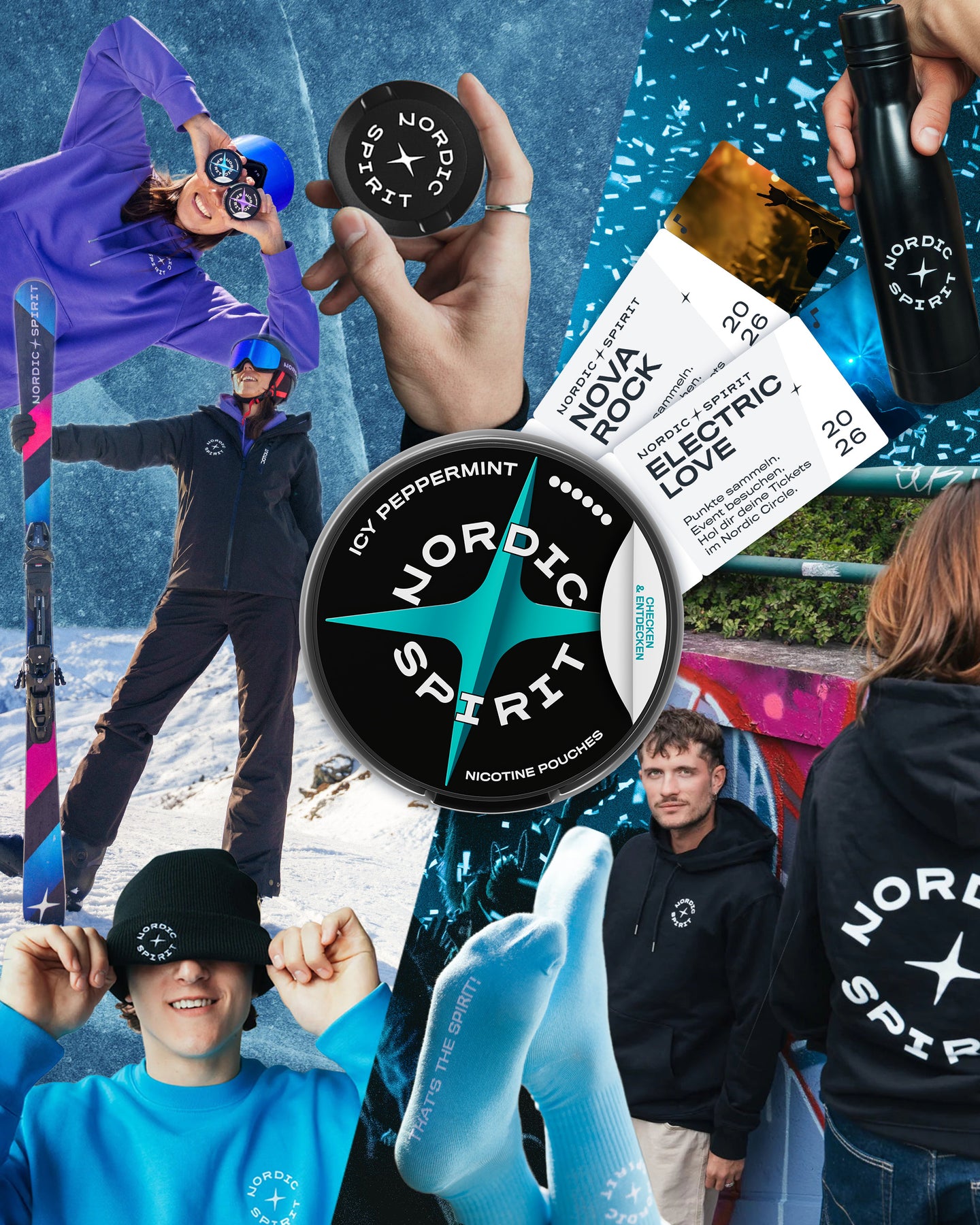 Collage mit verschiedenen Produkten von Nordic Spirit
