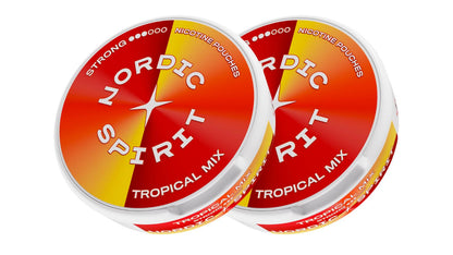 Zwei Dosen Nordic Spirit „Tropical Mix“ Nikotinbeutel (Stärke: Strong)